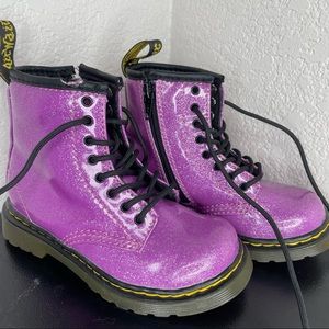 Dr Martins purple glitter girls boots size 9